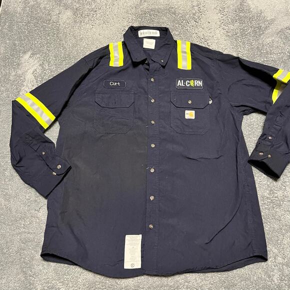 Carhartt CAT2 FR Flame Resistant Shirt Mens XL 59392 Hi Visibility Button ** - Picture 1 of 8